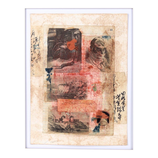 "z.r." - Chine Colle Monoprint With Collage by Michael Pauker For Sale