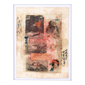 "z.r." - Chine Colle Monoprint With Collage by Michael Pauker