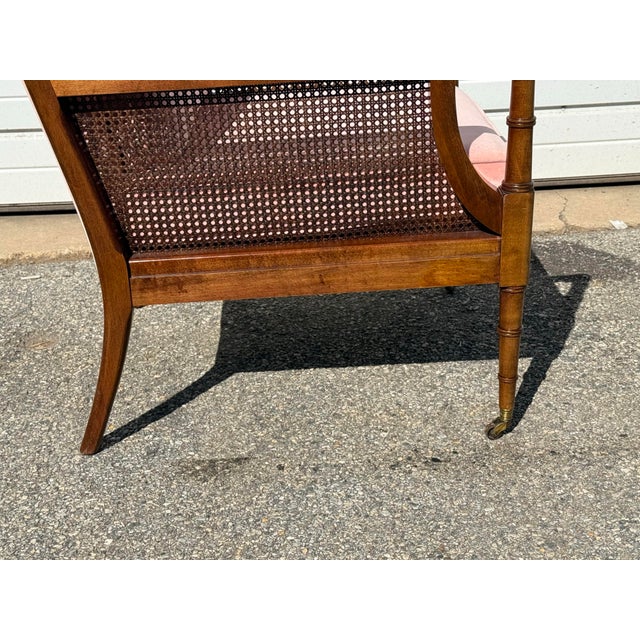 Mid-Century Regency Velvet Lounge Chair For Sale - Image 11 of 12