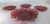 We are selling this great group of Ruby Red Cranberry glass nut dishes. This group has one large shell form dish with...