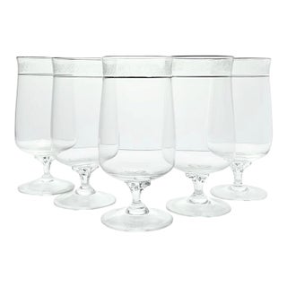 1970s Lenox “Moonspun” Set of 5 Iced Tea Glasses For Sale
