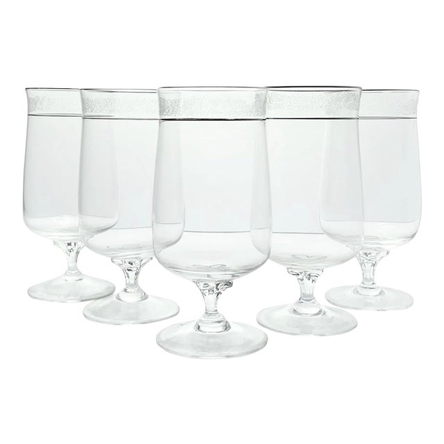 1970s Lenox “Moonspun” Set of 5 Iced Tea Glasses For Sale