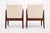 Wood Mid Century Cream Upholstered Lounge Chairs by Jens Risom, 1960s For Sale - Image 7 of 11