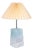 Minimalist Postmodern Glass Table Lamp with Pleated Shade For Sale