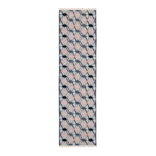 Modern Handmade Pastel Kilim Wool Runner – Flatweave Geometric by Apadana For Sale