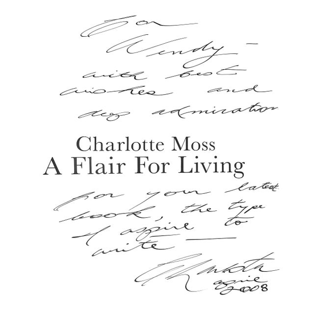 MOSS, Charlotte Inscribed on half-tile page: For Wendy (Goodman) With best wishes and deep admiration Assouline 2008 13...