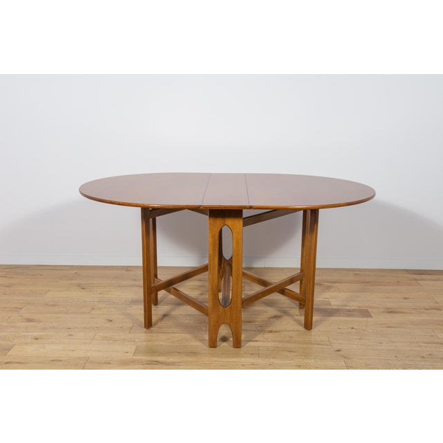 Brown Mid-Century Modern Round Drop Leaf Dining Table from Jentique, United Kingdom, 1960s For Sale - Image 8 of 18