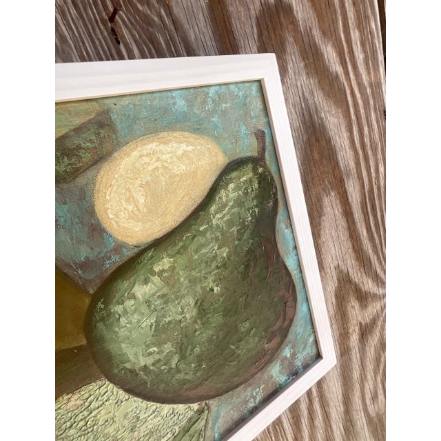 Late 20th Century Vintage Boho Abstract Original Oil Painting For Sale - Image 5 of 9