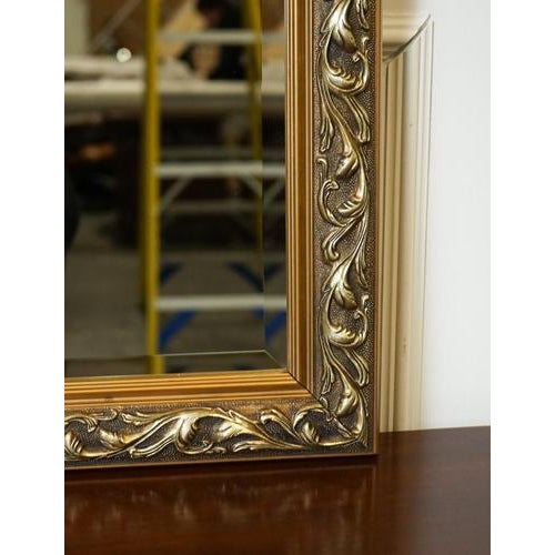 Vintage Cushioned Giltwood Bevelled Mirror For Sale - Image 9 of 16