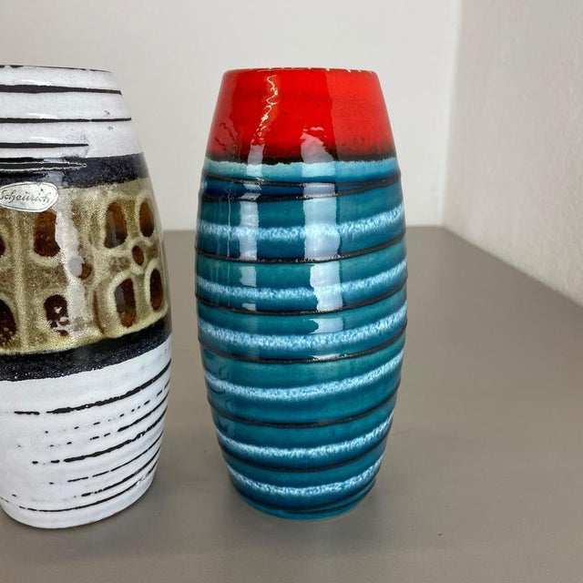 Pop Art Pottery Fat Lava Vases from Scheurich, Germany, 1950s, Set of 2 For Sale - Image 10 of 18