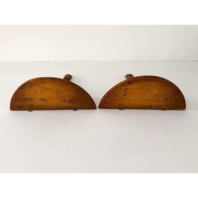 Wood Hollywood Regency Gilt Shelf Brackets, a Pair For Sale - Image 7 of 11