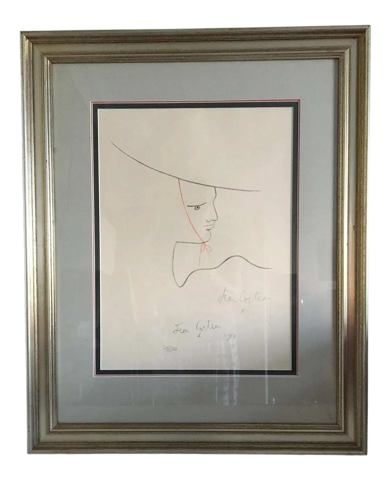 1957 Jean Cocteau Original Lithograph Numbered #219/220 and Signed