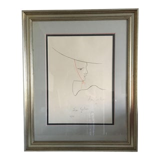 1957 Jean Cocteau Original Lithograph Numbered #219/220 and Signed - Triple-Matted and Framed - For Sale