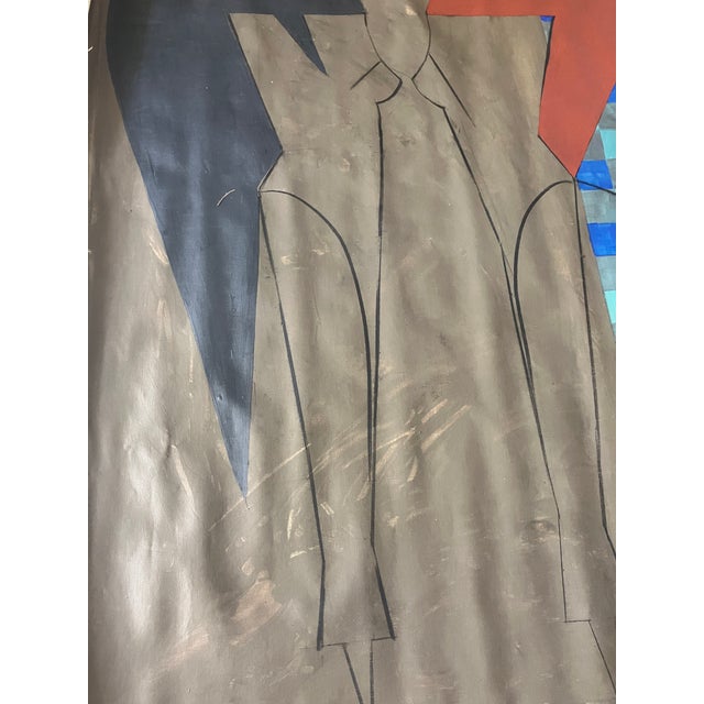 Juan Lecuona Very Large Original Oil on Unstretched Canvas, Signed For Sale In Miami - Image 6 of 10