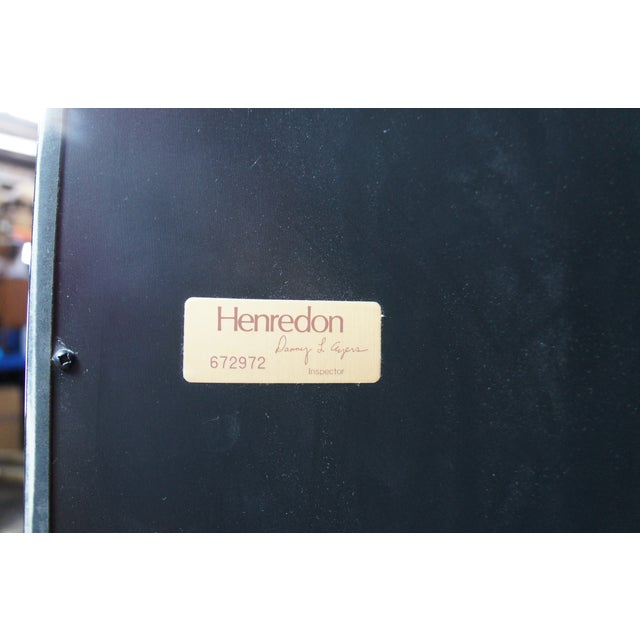 1980s Henredon Scene Three Art Deco Style Walnut Burl Black Lacquer Tallboy Dresser For Sale - Image 12 of 14