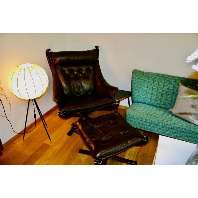 Set of Norwegian Falcon Armchair and Ottoman by Sigurd Ressel for Vatne Mobler, 1970s For Sale - Image 6 of 18