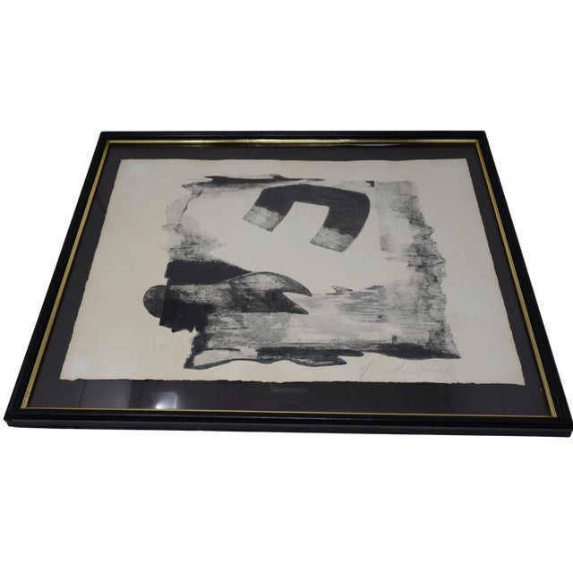 Late 20th Century Martha Cianelli Signed Modernist Abstract Lithograph in Black & Gold Frame For Sale In Washington DC - Image 6 of 15