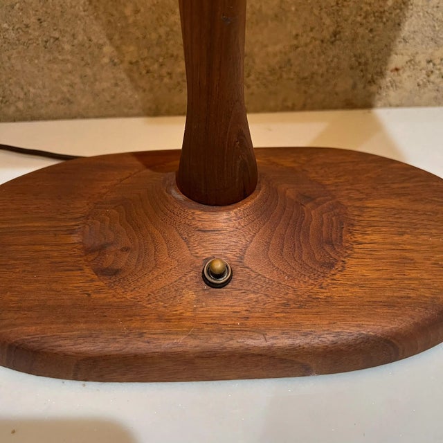 Wood 1960s Mid-Century Modern Walnut Desk Lamp With Organic Design For Sale - Image 7 of 11