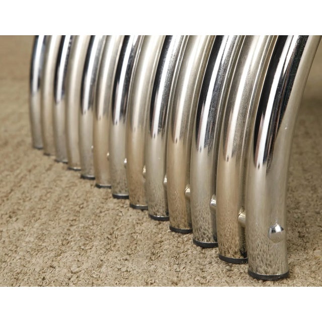 1970s Italian Chrome Sculptural Table Base, Modernist Dining or Coffee Table Base, Mid Century Modern Architectural Pedestal Base For Sale - Image 10 of 14