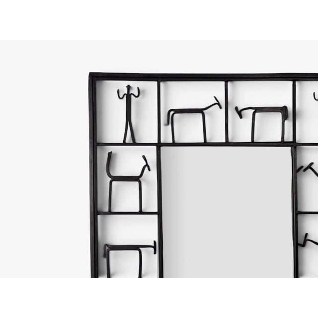 1950s Frederic Weinberg, American Modern, Figural Wall Mirror, Iron, Usa, 1950s For Sale - Image 5 of 8