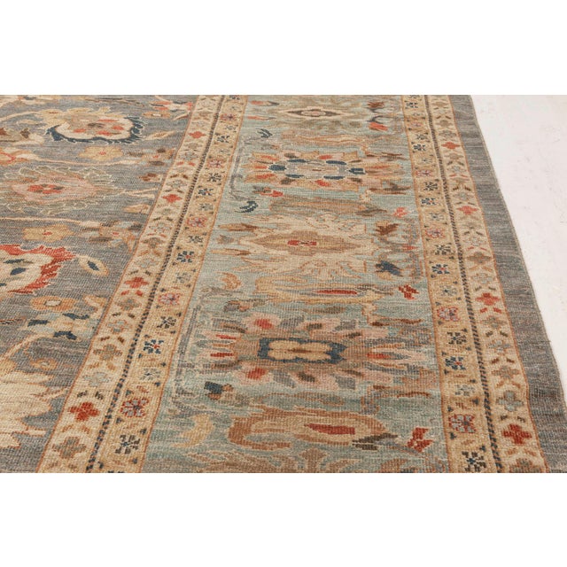 Contemporary Sultanabad-Inspired Beige Carpet "Anthemion" by Doris Leslie Blau For Sale - Image 10 of 10