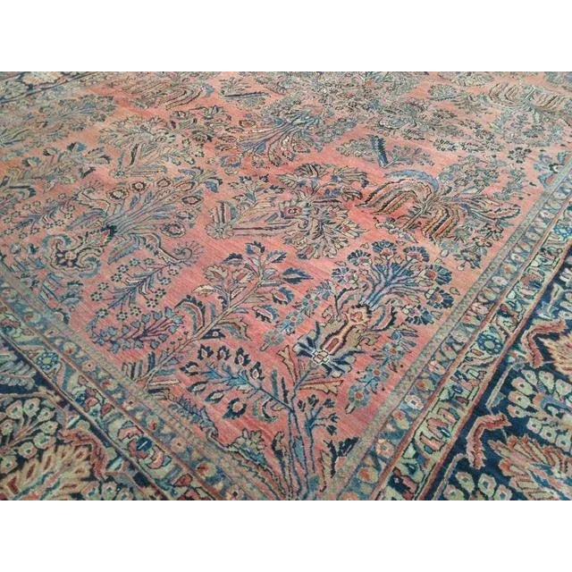 Wool pile genuine hand made very fine antique Persian Sarouk Carpet-