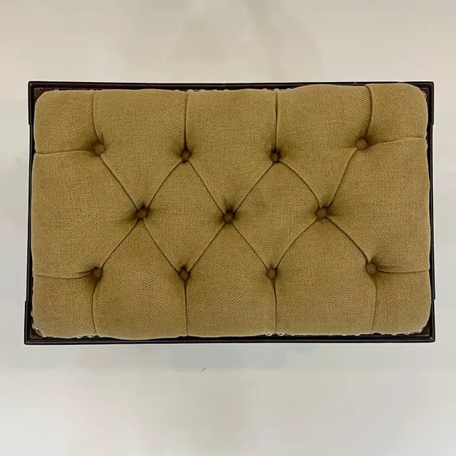 Wood 19th Century Italian Baroque Carved Stool or Bench, Linen and Oak, Italy 1800s For Sale - Image 7 of 12