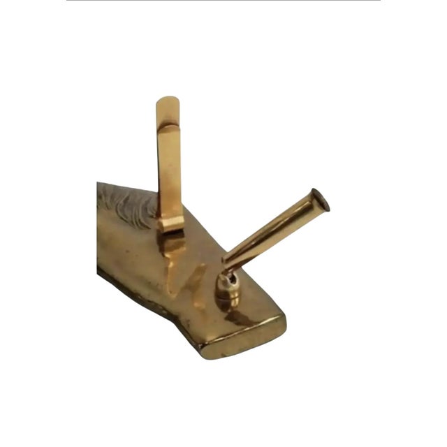 1950s Mid-Century Modern Brass Horse Head Desktop Letter / Pen Holder For Sale - Image 4 of 7