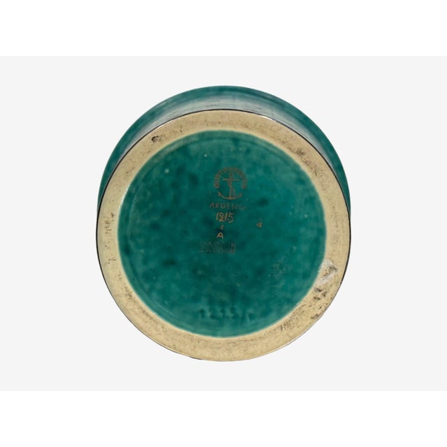 Green Wilhelm Kage, Green Ceramic, Argenta Vase, Sweden, 1930s For Sale - Image 8 of 9