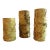 3 Rustic Birch Bark Wax Candles Led Flickering Flameless Lights 8”+8”+6” For Sale