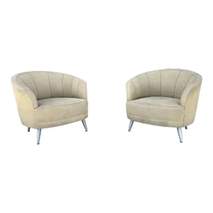 1970s Mid Century Modern Lounge Chairs - a Pair
