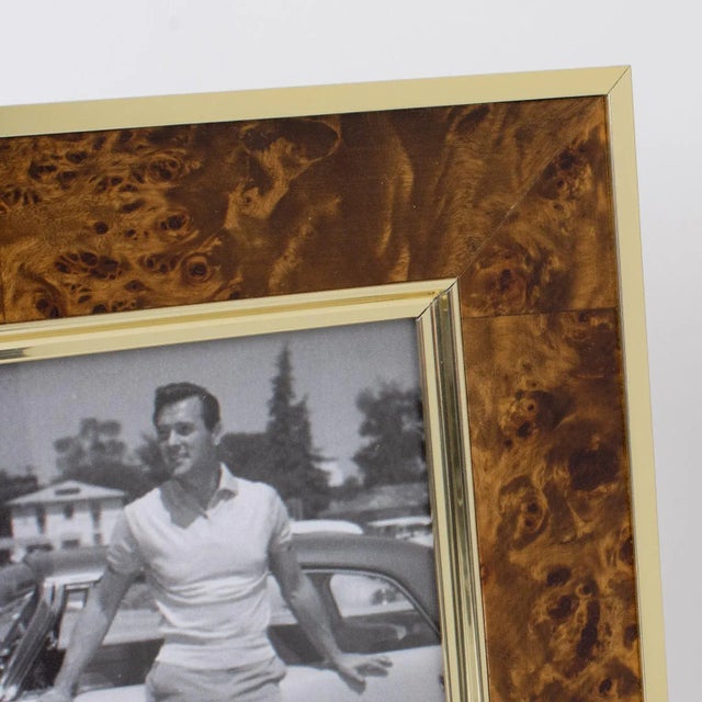 1970s Montagnani Italy Metal and Walnut Wood Picture Frame, 1970s For Sale - Image 5 of 6