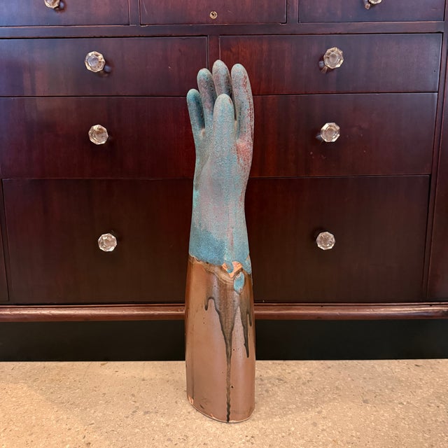 Industrial Mid 20th Century Industrial Painted Porcelain Glove Mold Sculpture Artist Edition For Sale - Image 3 of 8
