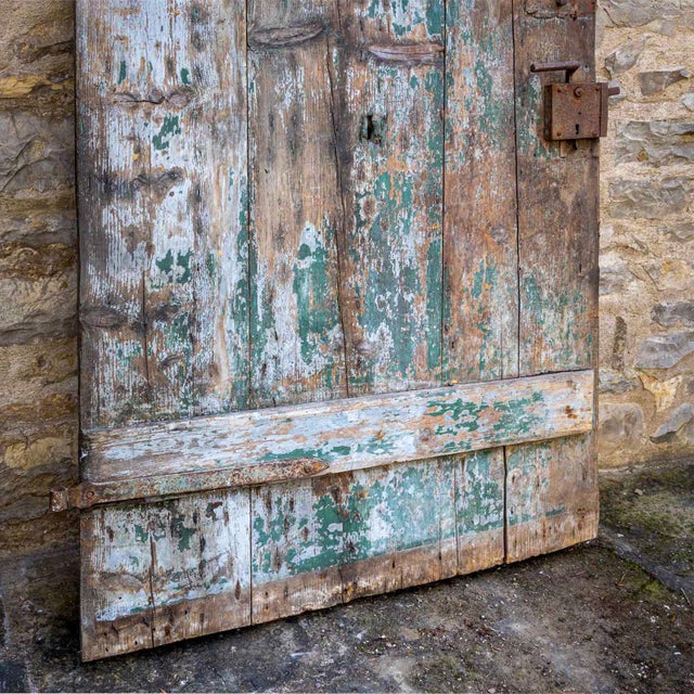 Blue Green Door with Chevron Design For Sale - Image 8 of 15