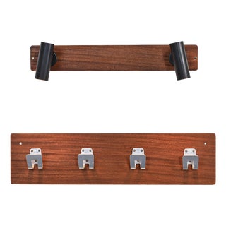 Pierre Guariche: Coat Rack and Lights for La Plagne Ski Resort, 1968 by Pierre Guariche, 1960s, Set of 2 For Sale