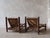 (Near) Pair of lounge chairs by the French duo Adrien Audoux & Frida Minet for Vibo Vesoul (circa 1950). The chairs embody...