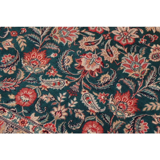 Kashan Pak-Persian Green/Red Wool Rug - 10'1'' X 14'2'' For Sale In New York - Image 6 of 8