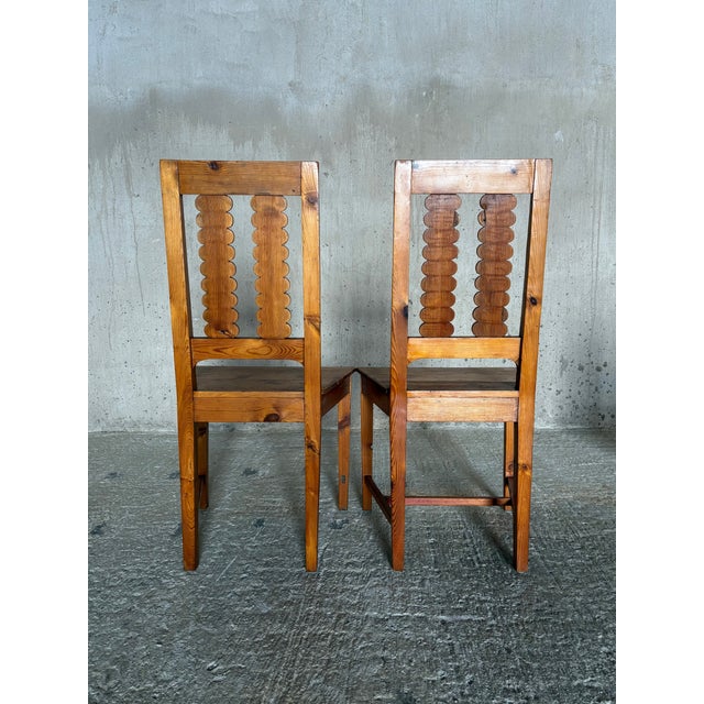 Vintage Swedish Sculptural Dining Chairs in Pine, 1930s, Set of 5 For Sale - Image 11 of 18