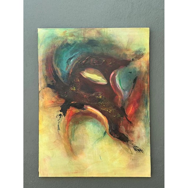 Early 21st Century Vintage Abstract Expressionist Oil Painting on Canvas For Sale - Image 5 of 12