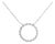 .925 Sterling Silver 1/7 Cttw Lab Grown Diamond Beaded Love Circle Pendant Necklace - Size 18 Inches For Sale
