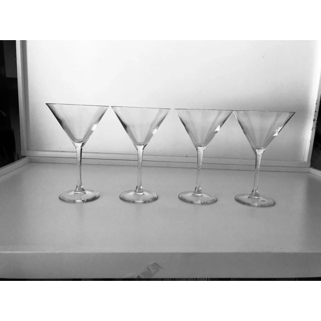 Glass Contemporary French Martini Glasses- Set of 4 For Sale - Image 7 of 7