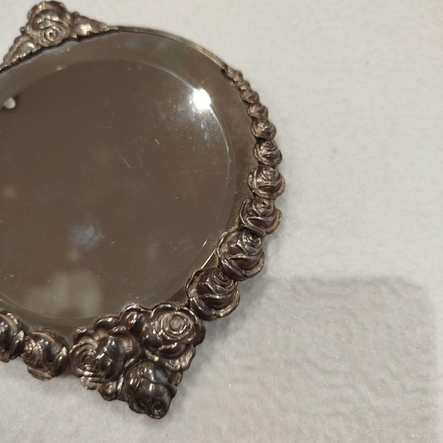 1930s Vintage Silver Mirror, 1930s For Sale - Image 5 of 9