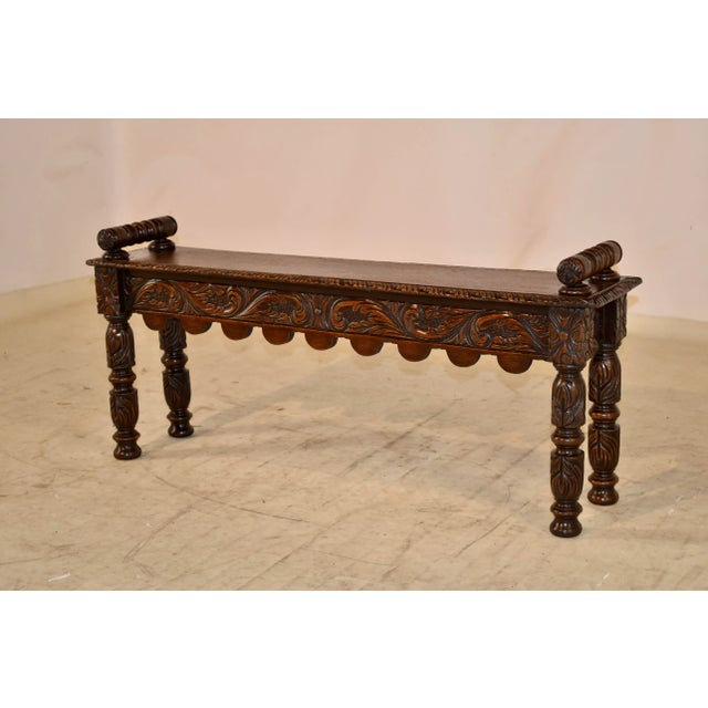 19th Century 19th Century English Oak Window Seat For Sale - Image 5 of 9