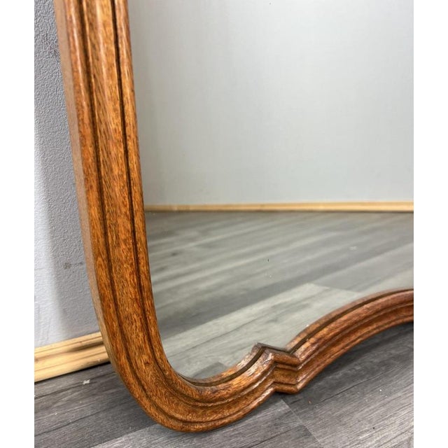 French Wall Mirror with Ornate Carved Oak Frame For Sale - Image 5 of 8