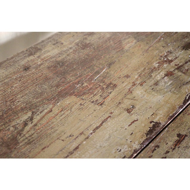 Antique Farmhouse Dining or Harvest Table For Sale - Image 13 of 14