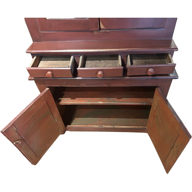 Wood 19th Centurty Step Back Cupboard For Sale - Image 7 of 8
