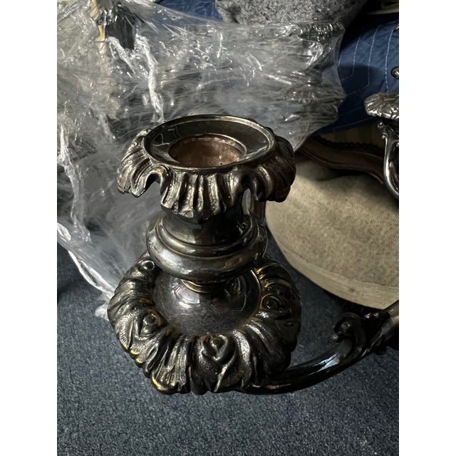 1930s Vintage Victorian Pair of Candelabra For Sale - Image 5 of 11