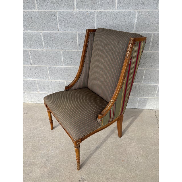 Traditional Henredon French Regency Style Upholstered Accent Chair For Sale - Image 3 of 15