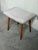 Vintage Danish Mid Century Modern Teak Vanity Stool Ottoman For Sale - Image 9 of 9