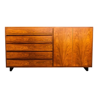 Restored 1950s T. H. Robsjohn-Gibbings for Widdicomb Walnut Credenza For Sale